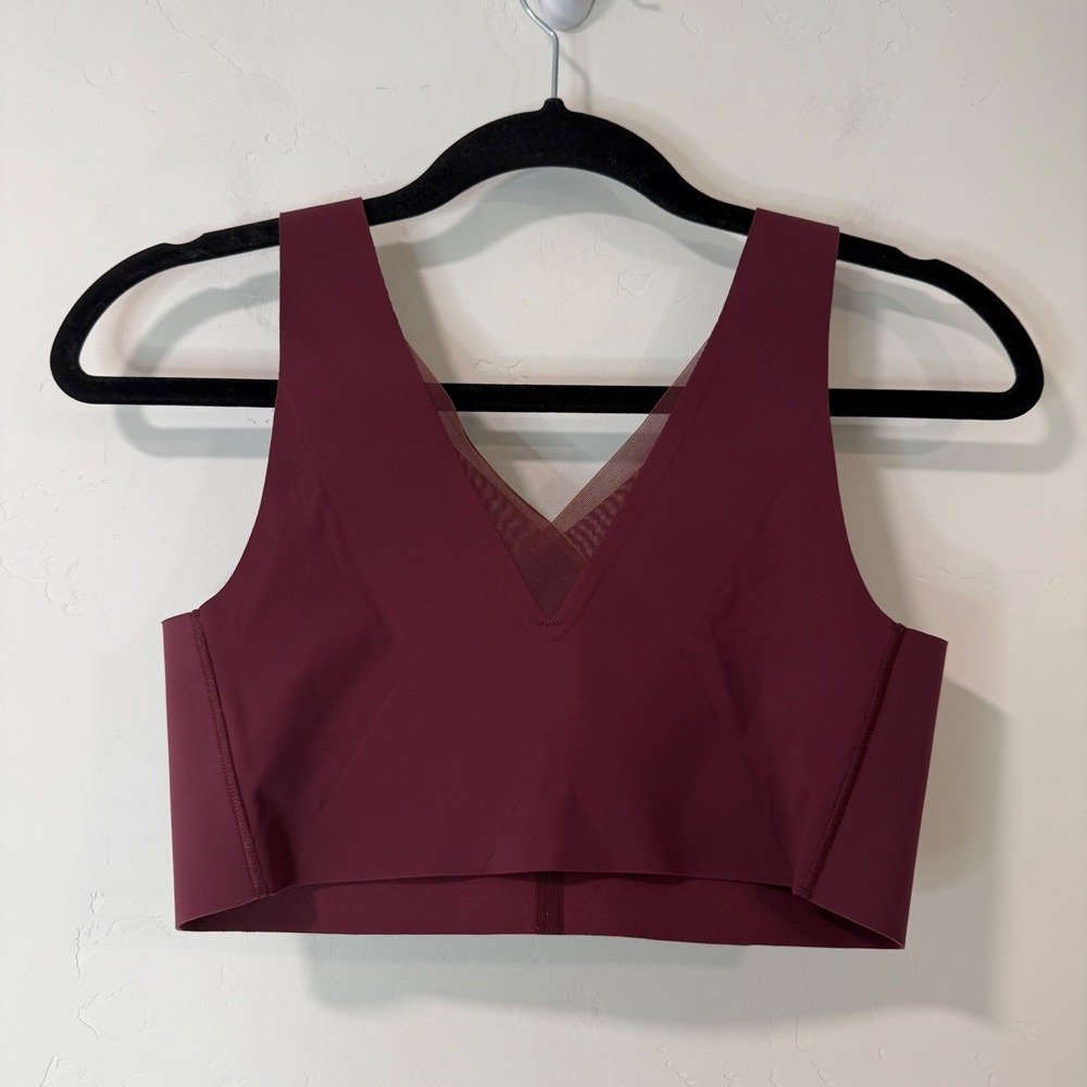Evelyn Bobbie Womens Evelyn Bra Medium Burgundy Excellent Wirefree Seamless - Picture 2 of 5